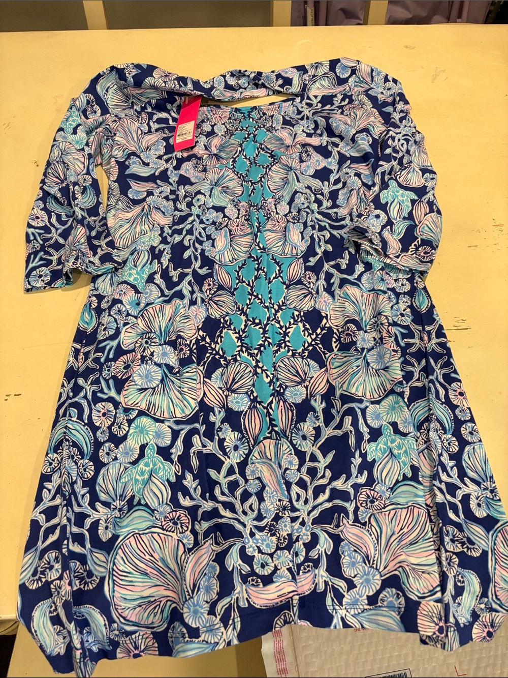 Lilly Pulitzer Blue and Aqua seashell Dress NWT XL